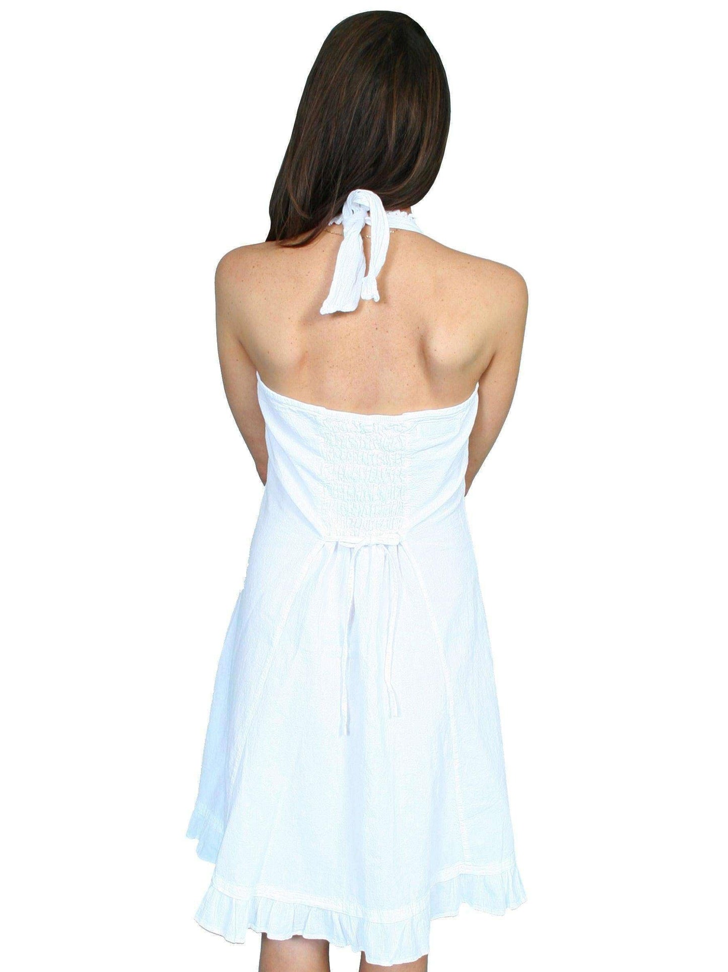 Scully Women's Peruvian Cotton Halter Top Cantina Mini Dress - White