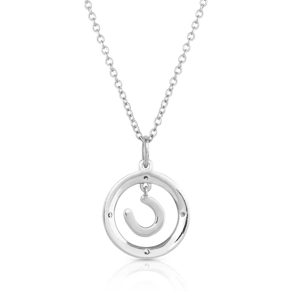 Montana Silversmiths Western Horseshoe Pendant Necklace (Luck of the Draw Horseshoe)