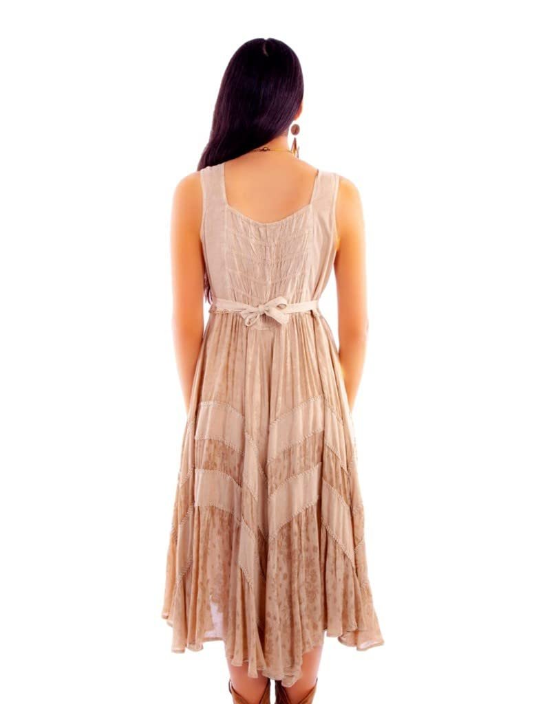 Scully Women's Lace Front Sleeveless Full Length Dress - Light Latte