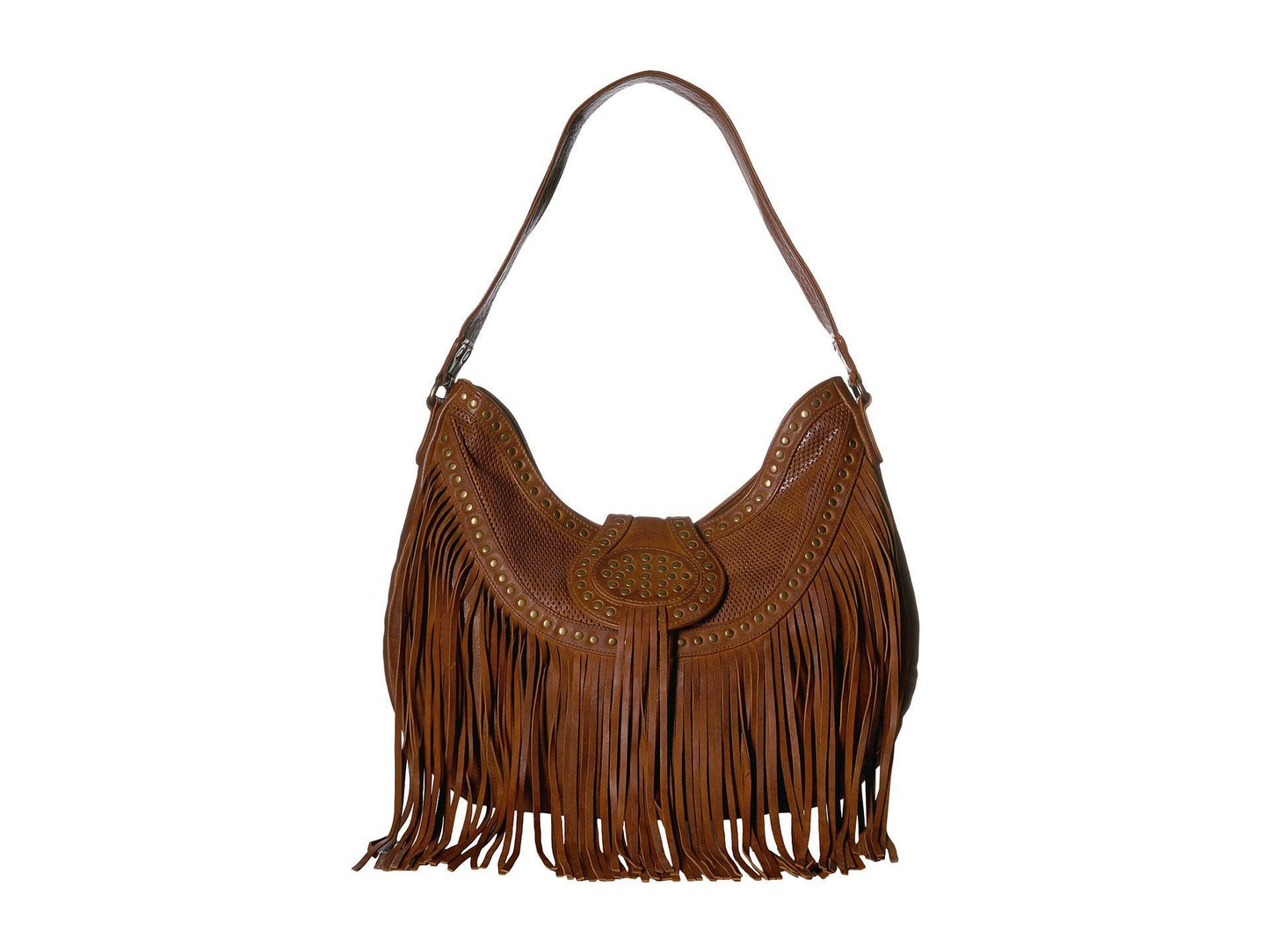 Scully Leather Fringe And Studded Handbag