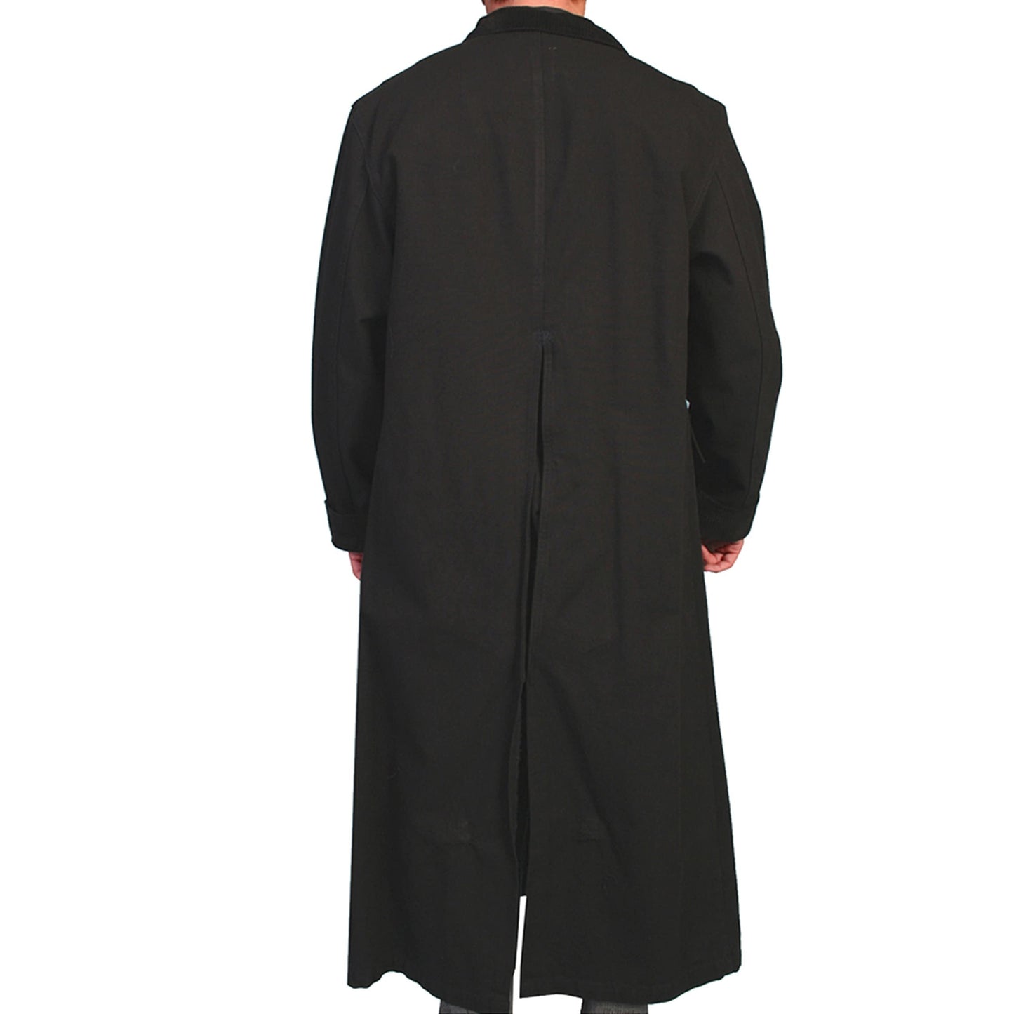 Scully Men's Long Canvas Duster Jacket - Black