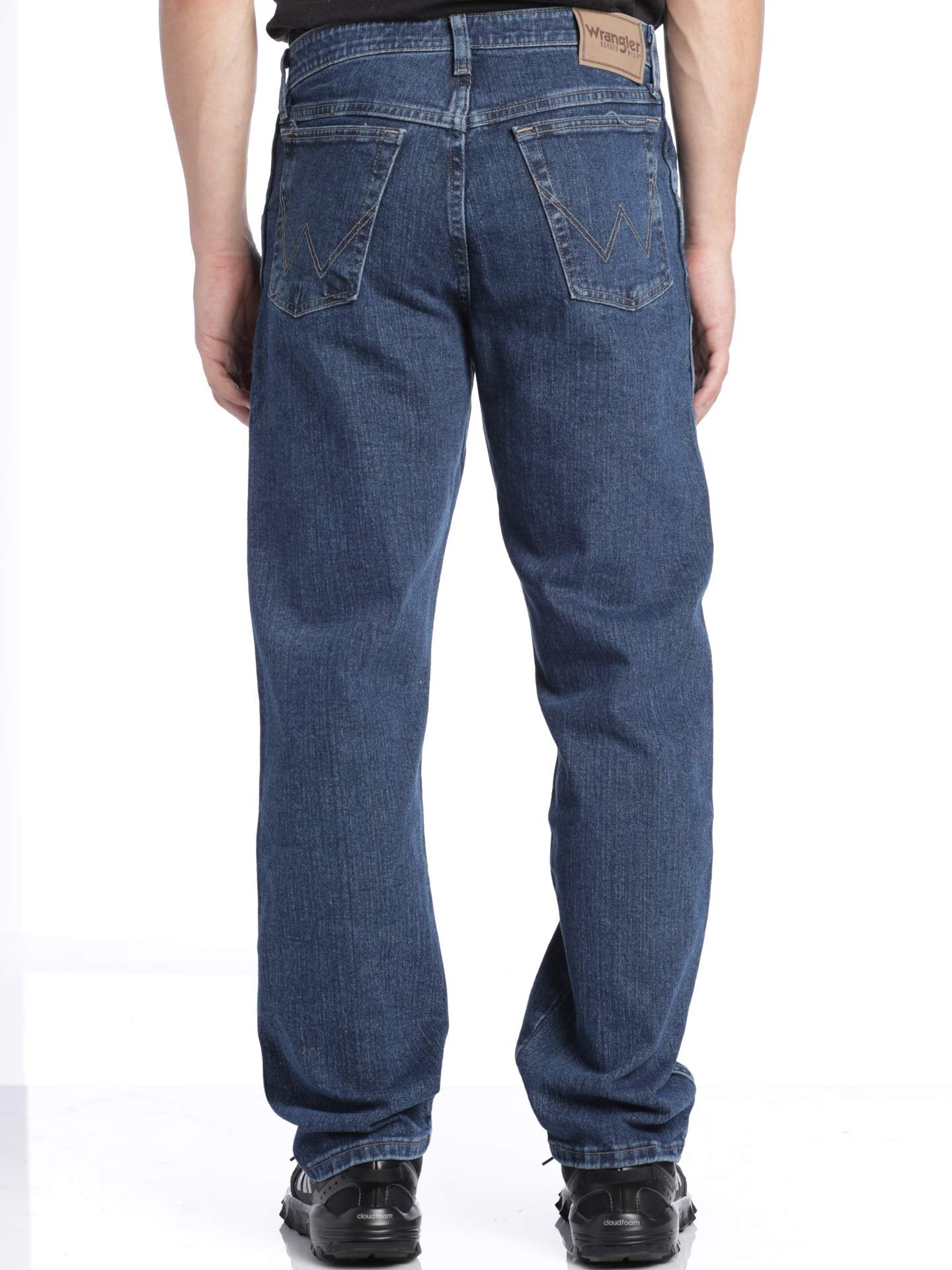 Wrangler Men's The Rugged Relaxed Fit Jeans, Medium Stone, 38X30