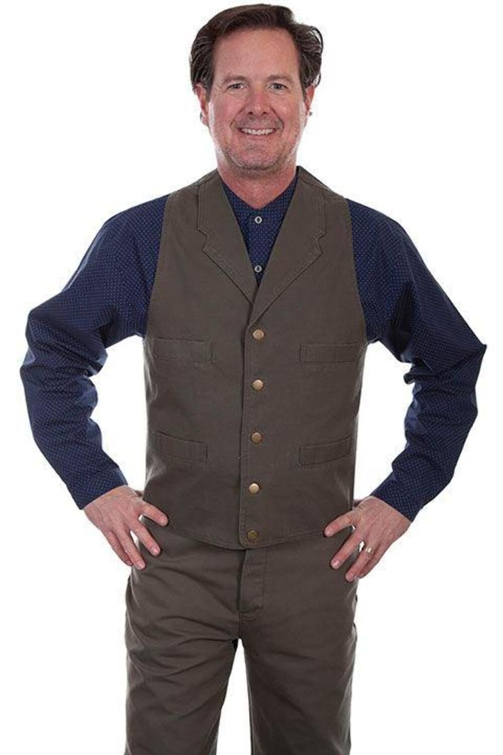 Scully Men's Rangewear Cotton Canvas Vest - Khaki