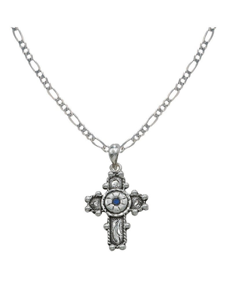 Montana Silversmiths Necklace Womens Beaded Cross Flower NC1221