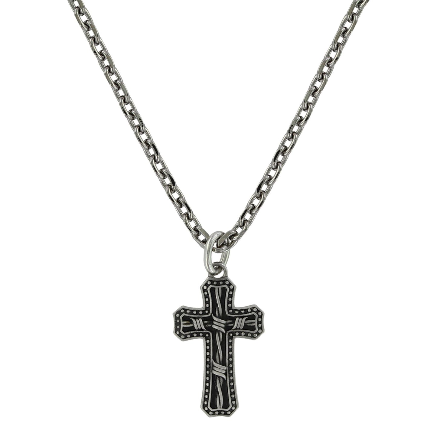 Montana Silversmiths Barbed Wire Cross Necklace - NC3848