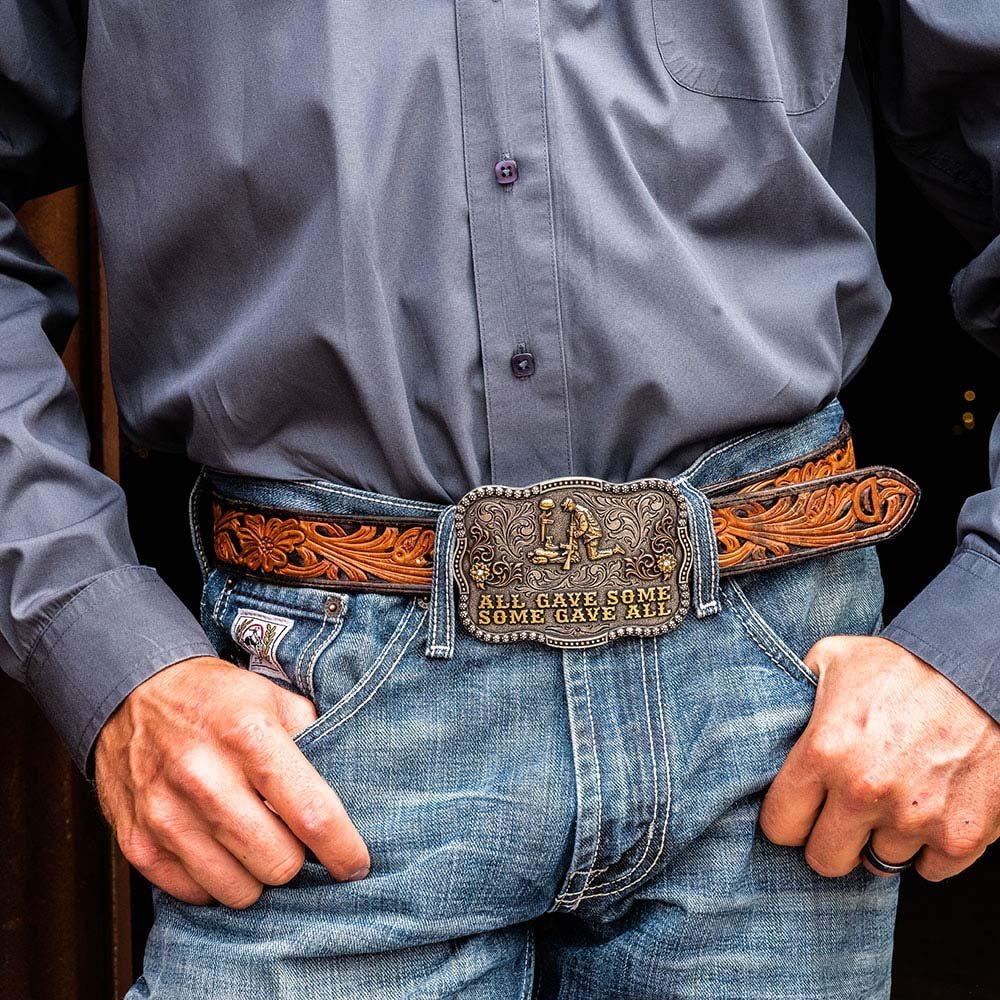 Montana Silversmiths 2nd Amendment Series Attitude Western Belt Buckle (All Gave Some -Silver)