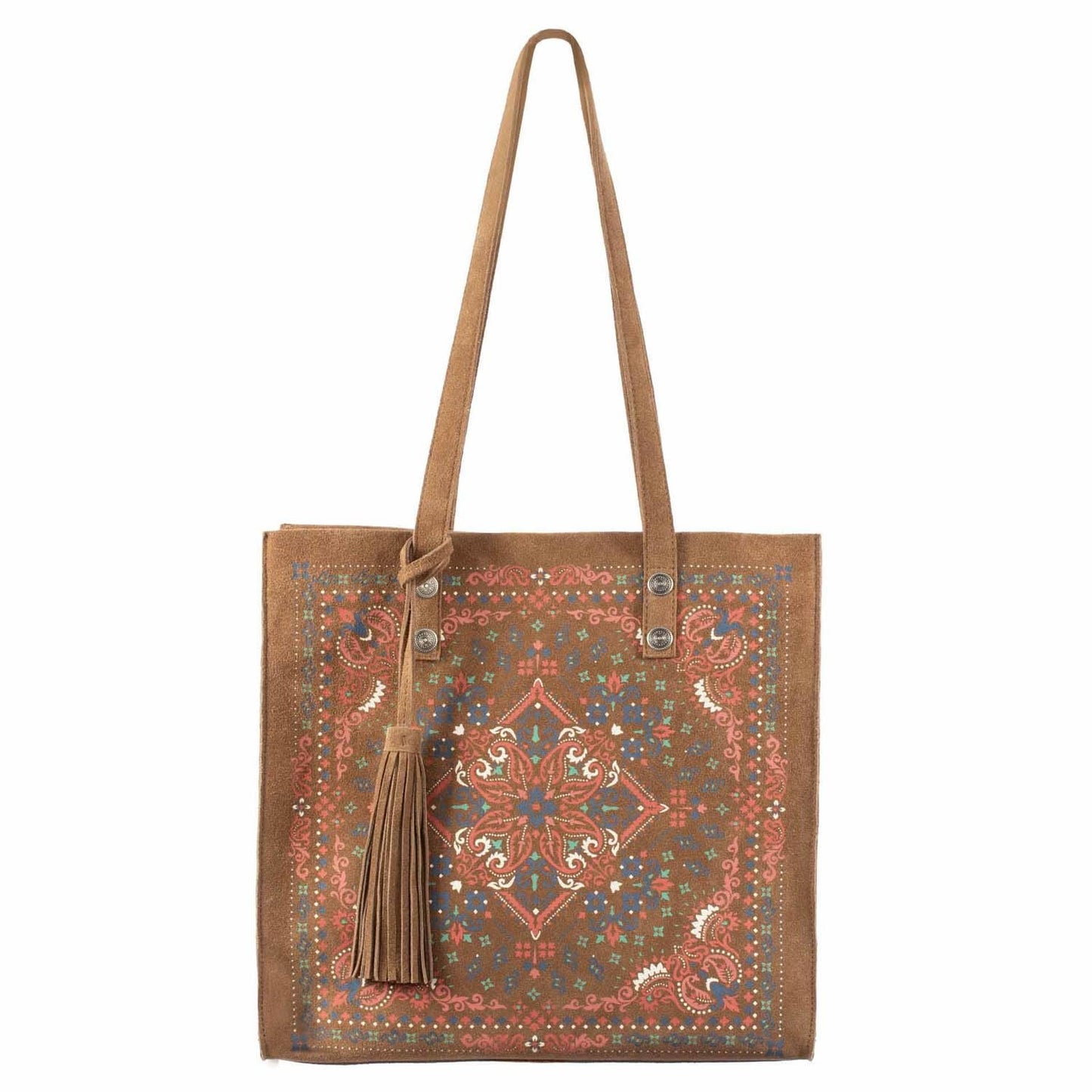 Scully Soft Structure Suede Leather Tote - Brown