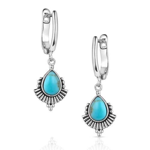 Montana Silversmiths Simple Flourish Turquoise Earrings - ER5774