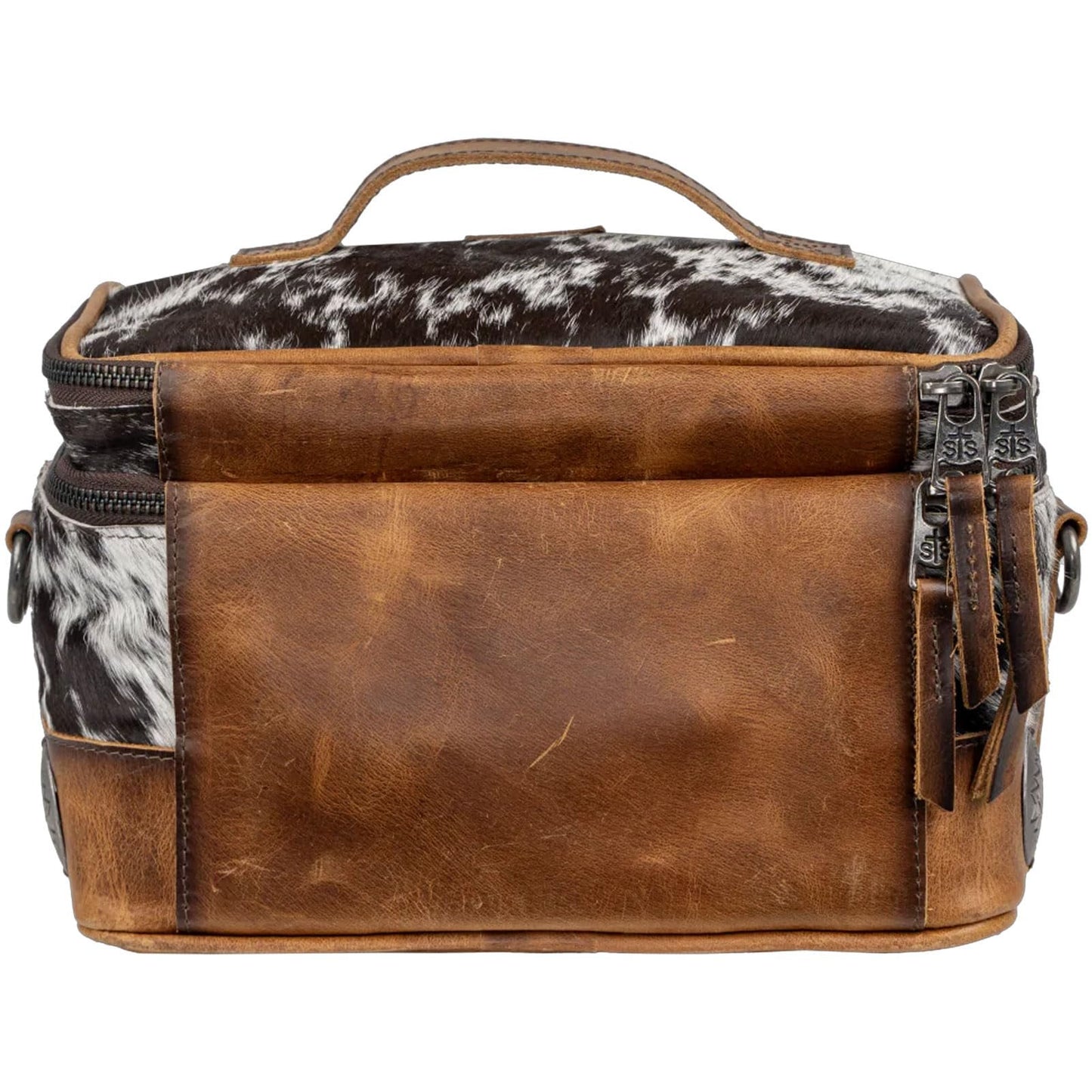STS Ranchwear Vaquero Glamour STS-34330 Zip Around Full Grain Leather Cosmetic Organizer with 2 Compartments, Multi