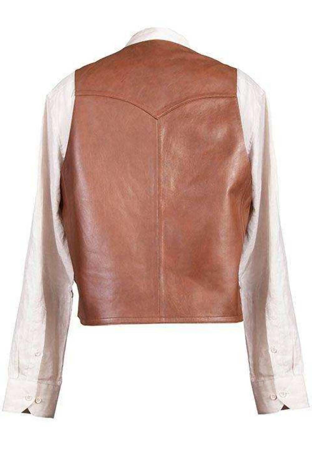 Scully Men's Lamb Leather Western Vest - Antique Brown