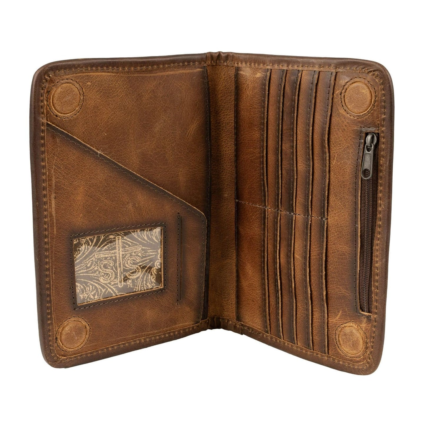 STS Ranchwear Womens Vaquero Magnetic Cowhide/Tan Leather Rodeo Wallet OS