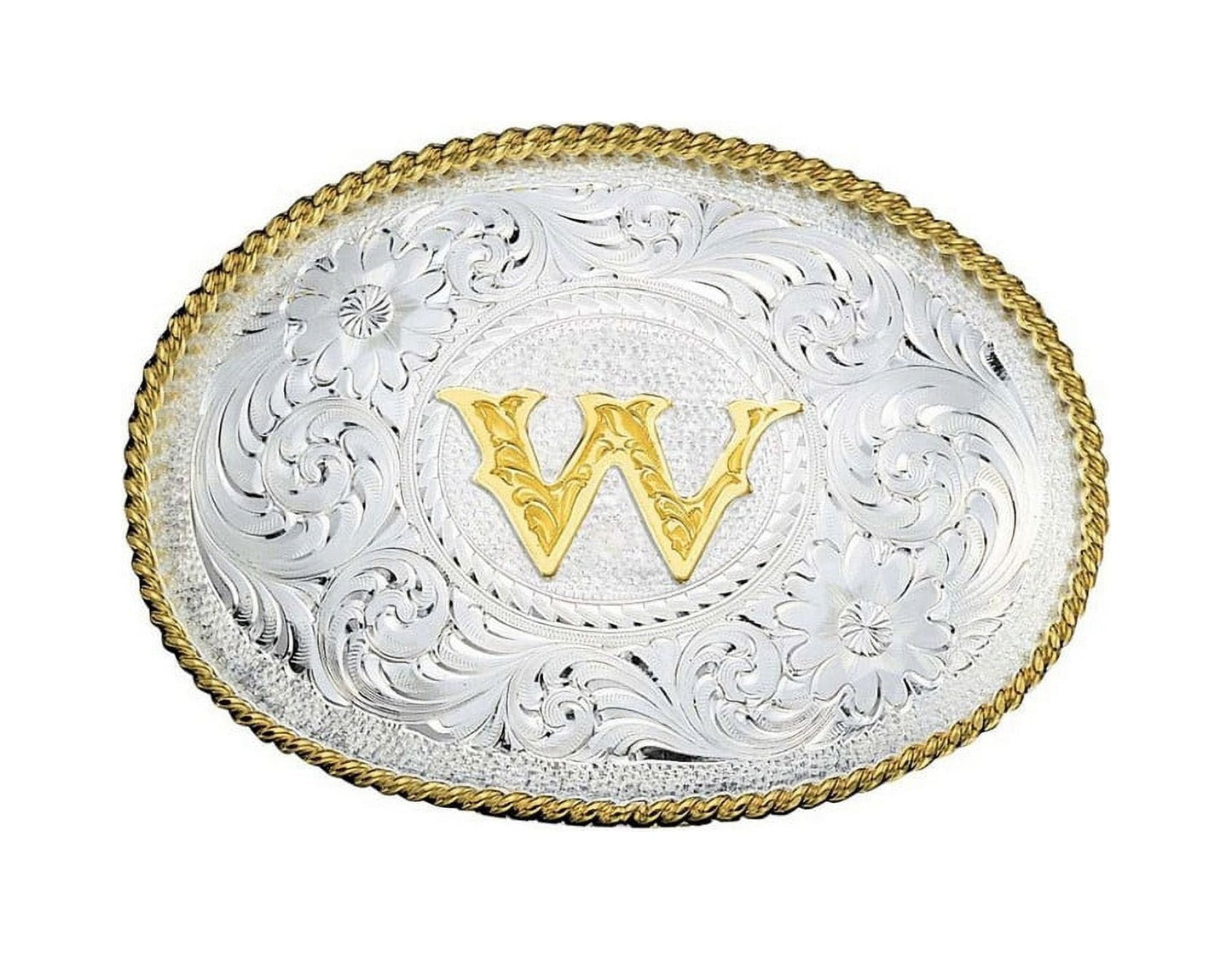 Montana Silversmiths Western Belt Buckle Adult Initial W Silver 700W