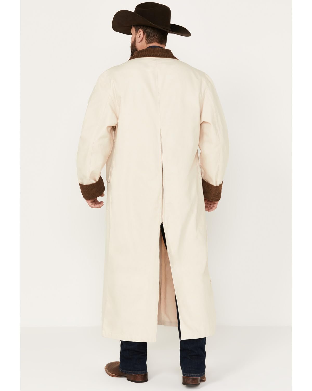 Scully Men's Long Canvas Duster Jacket - Natural