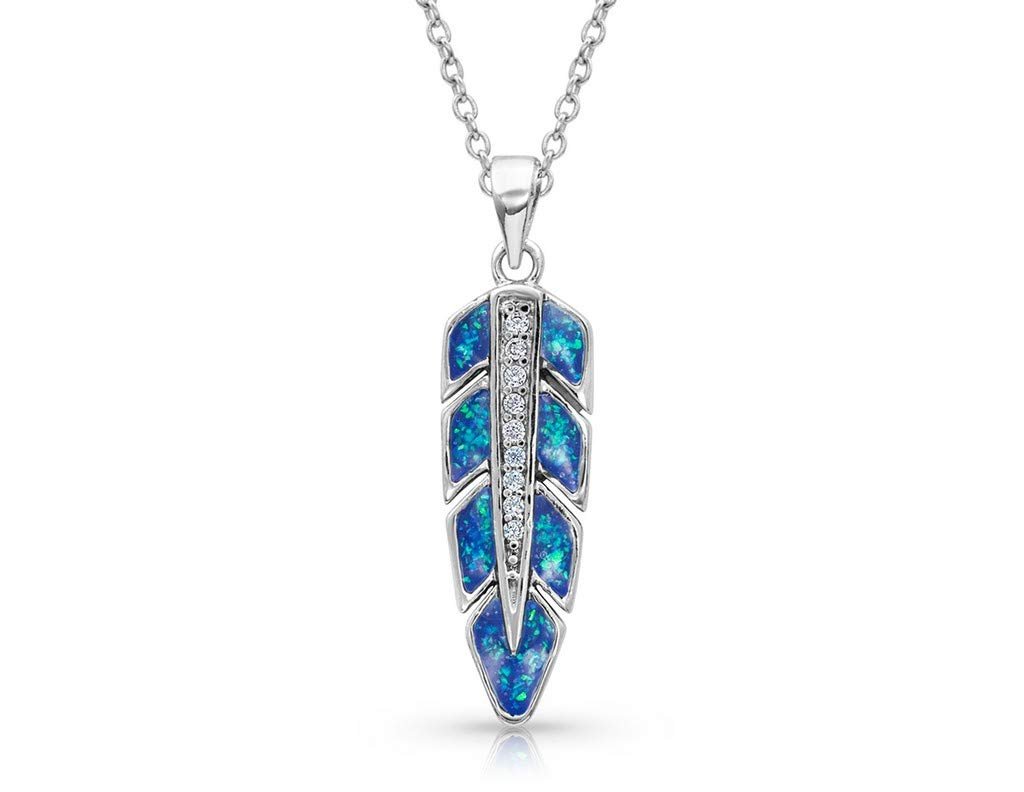 Montana Silversmiths Hawk Feather Opal Necklace