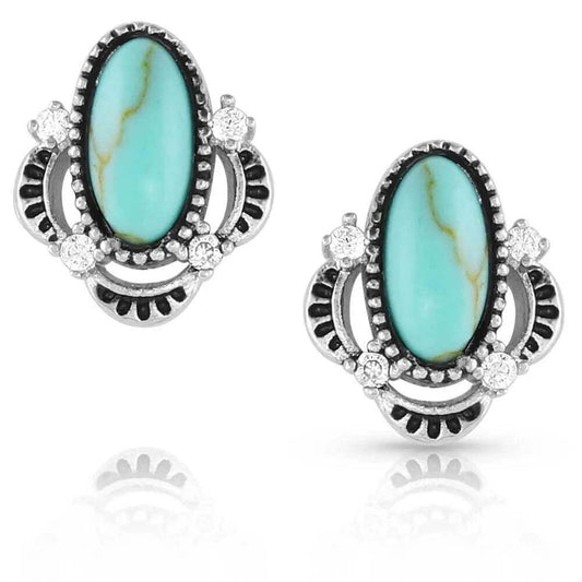 Montana Silversmiths Western Lifestyle Turquoise Post/Stud Earrings (Turquoise Treasure)