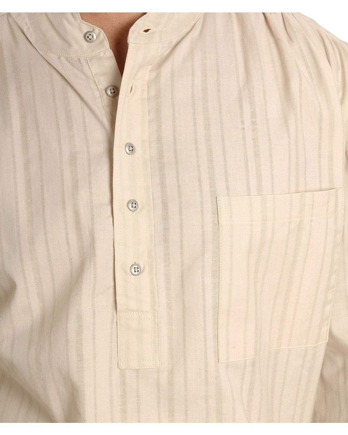 Scully Rangewear Men's Tonal Dobby Stripe Shirt - Natural