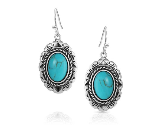Montana Silversmiths Western Lifestyle Turquoise Dangle Earrings (Into the Blue)