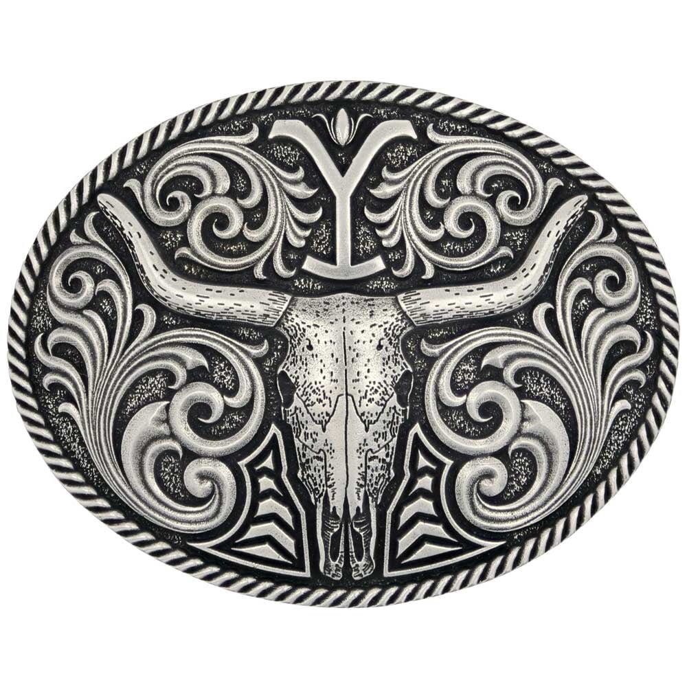 Montana Silversmiths Yellowstone Logo & Skull - Acc Buckle - A960Yel
