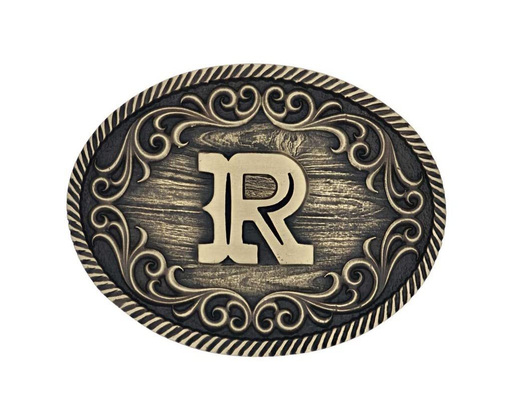 Montana Silversmiths Unisex Filigree Initial R Belt Buckle Bronze One Size