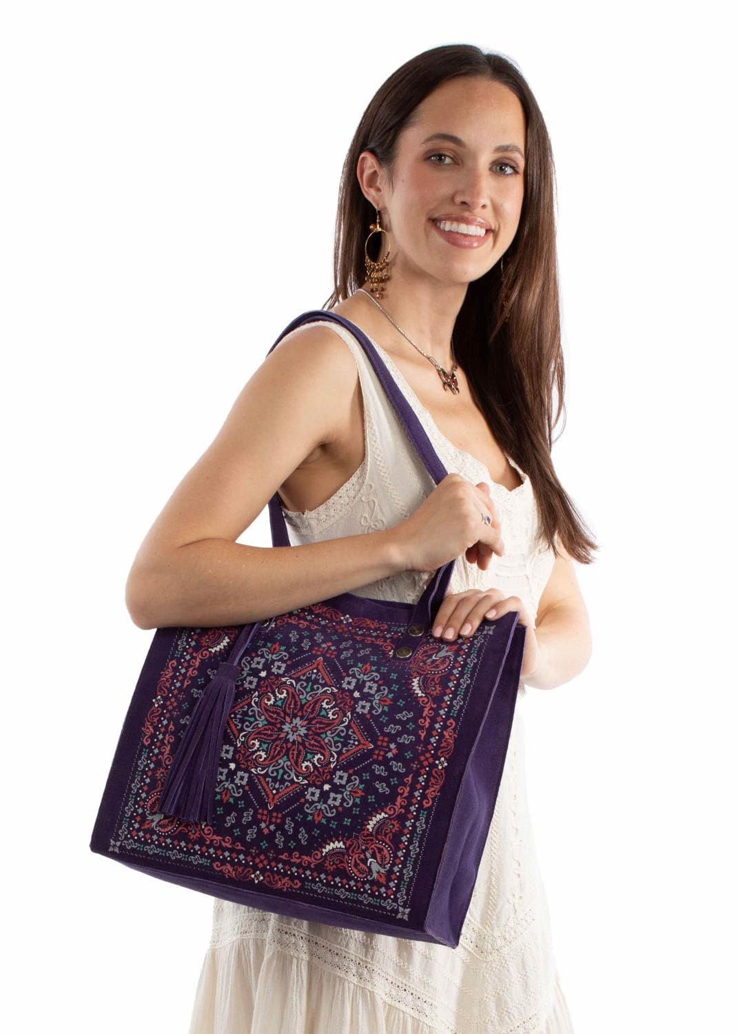 Scully Soft Structure Suede Leather Tote - Ocean