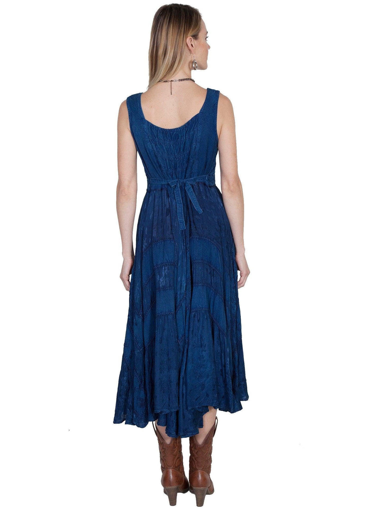 Scully Women's Lace Front Sleeveless Full Length Dress - Blue