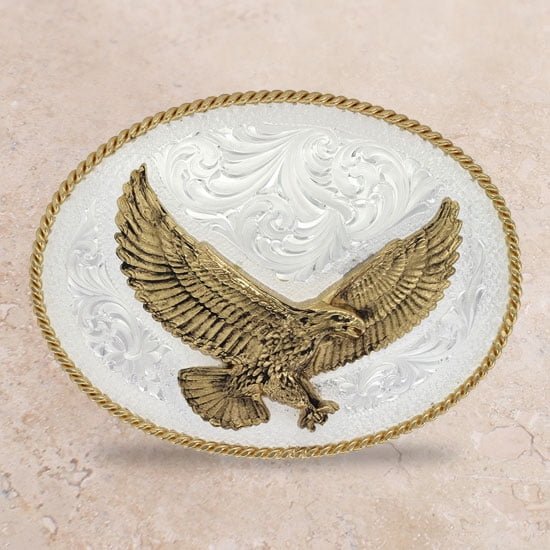 Montana Silversmiths Silver Engraved Large Eagle Belt Buckle