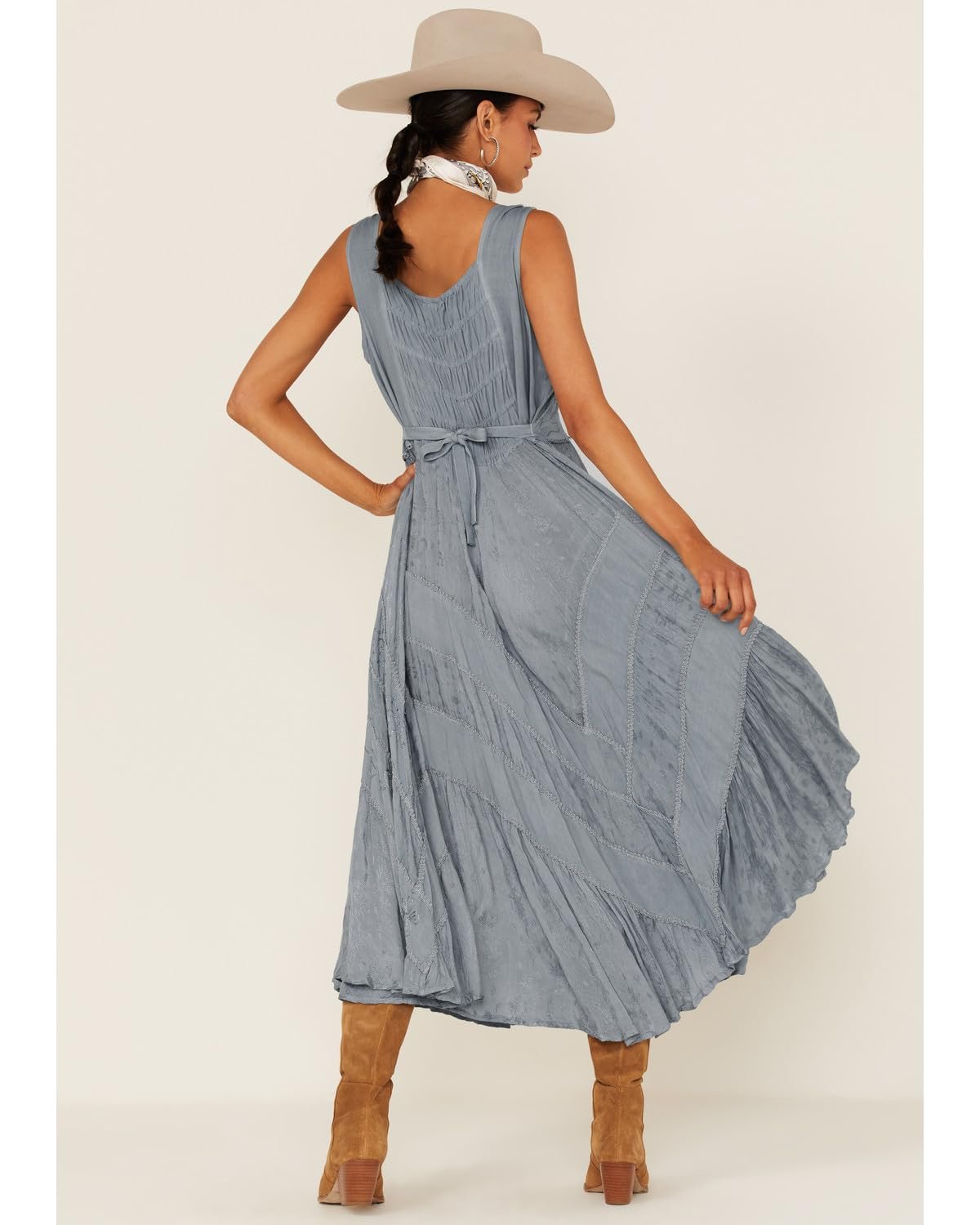 Scully Women's Lace Front Sleeveless Full Length Dress - Ash Grey