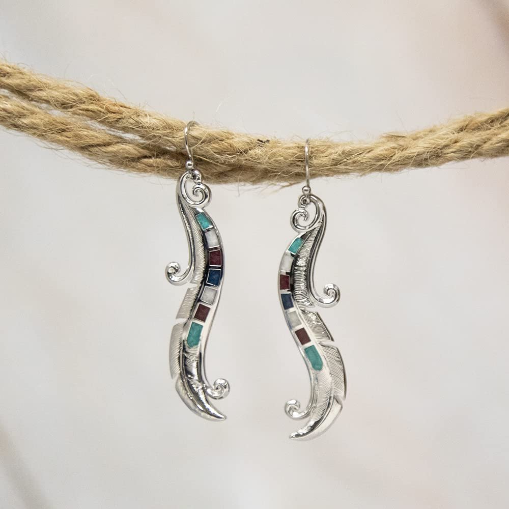 Montana Silversmiths Western Lifestyle Feather Earrings (Dreamweaver Feather)