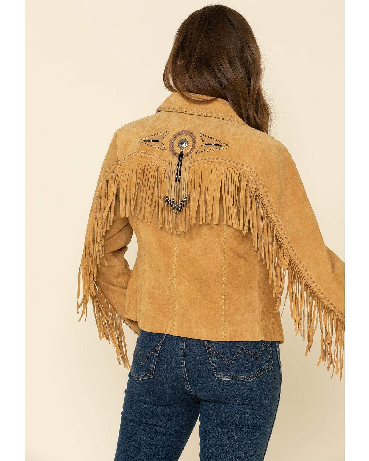 Scully Women's Fringe and Beaded Suede Leather Jacket - Old Rust