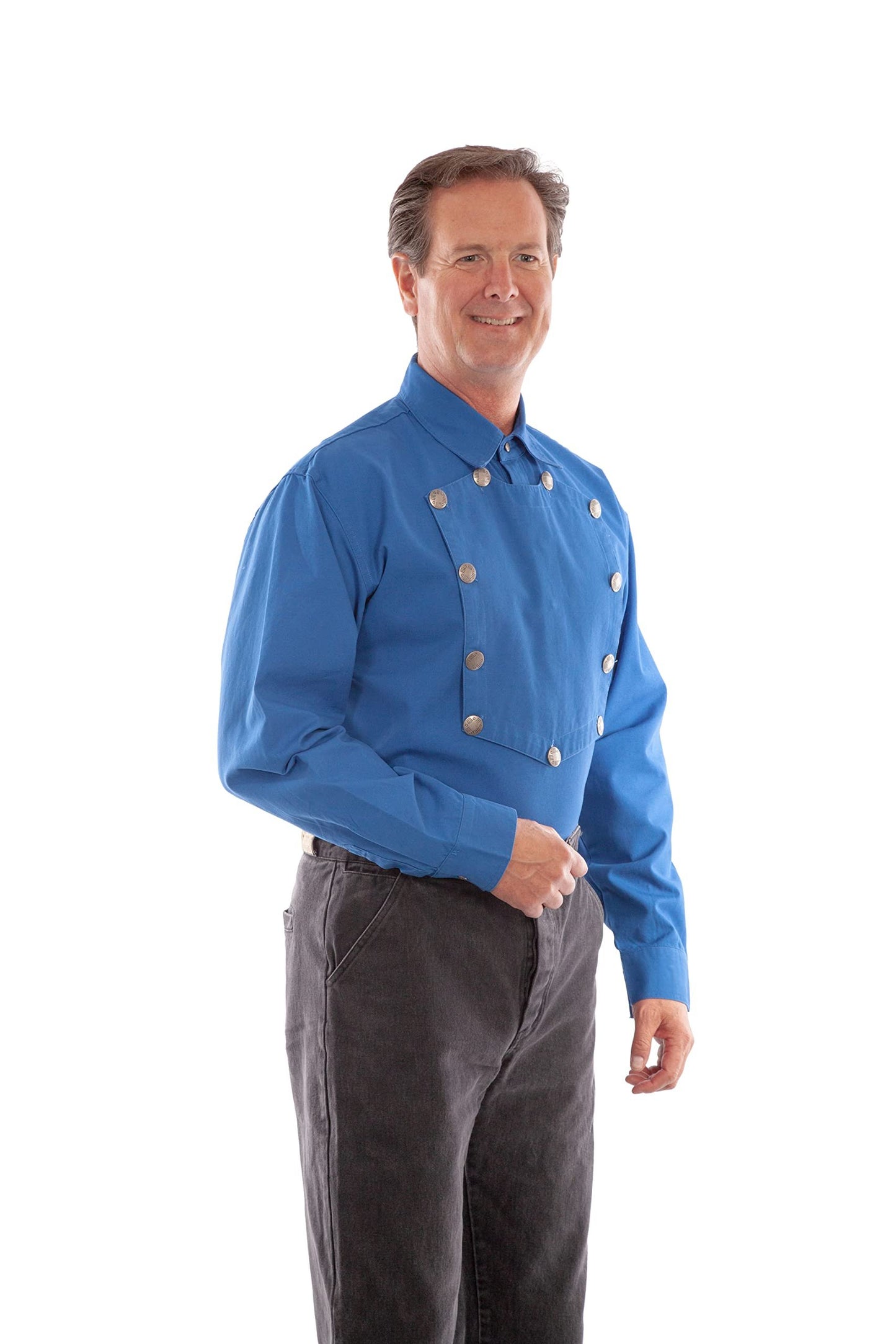 Scully Men's Rangewear Long Sleeve Bib Shirt - Royal