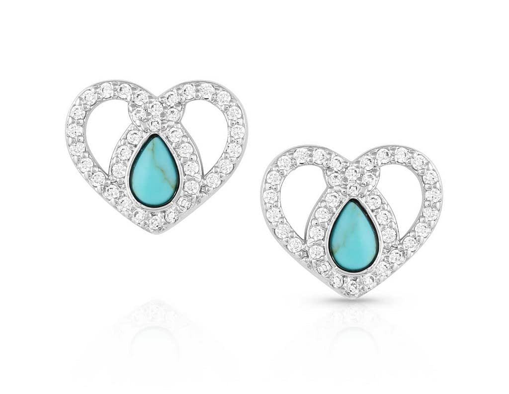 Montana Silversmiths Angel Heart Crystal Turquoise Post Earrings