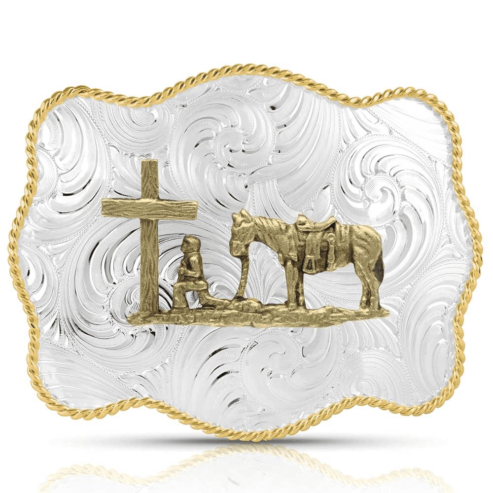 Montana Silversmiths Scallop Swirl Christian Cowboy - Acc Buckle - 50510-731L