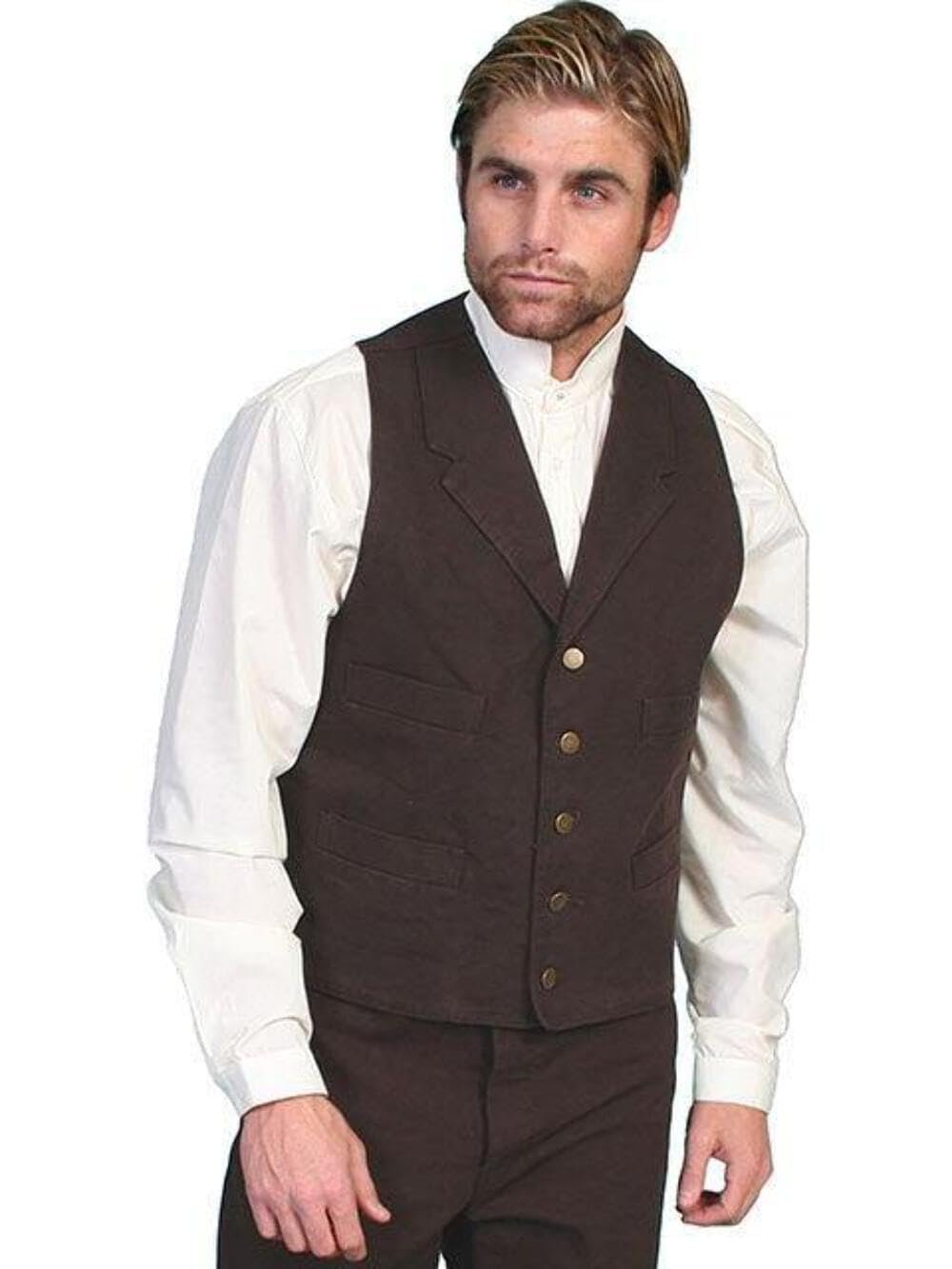 Scully Men's Rangewear Cotton Canvas Vest - Walnut