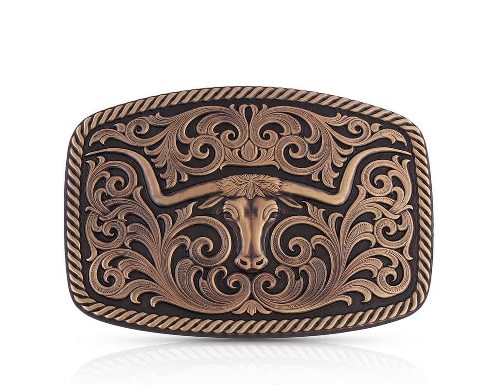 Montana Silversmiths Unisex Vintage Bronze Texas Longhorn Buckle - 33010BLB One Size