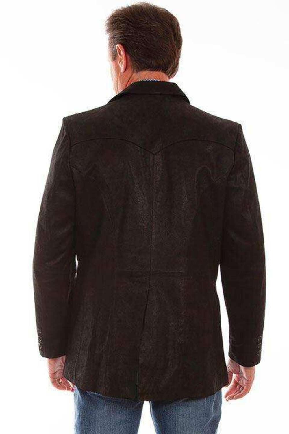 Scully Men's Western Leather Suede Sport Coat Blazer - Black