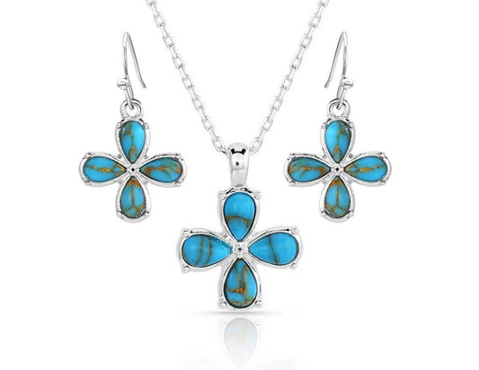 Montana Silversmiths Women's Wildflower Turquoise Jewelry Set Silver One Size