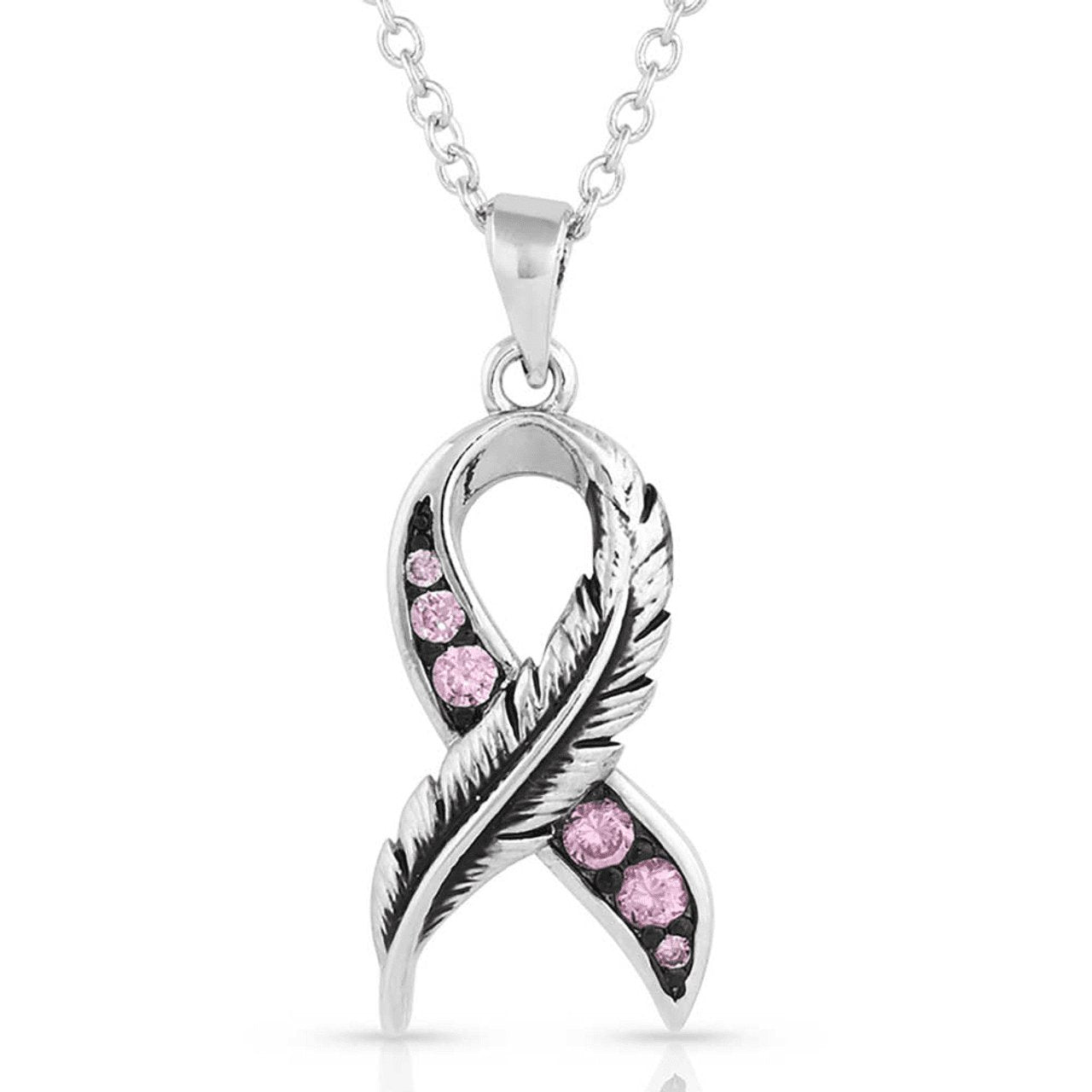 Montana Silversmiths Feather Of Hope Pink - Accessories Jewelry Necklace - Nc5301