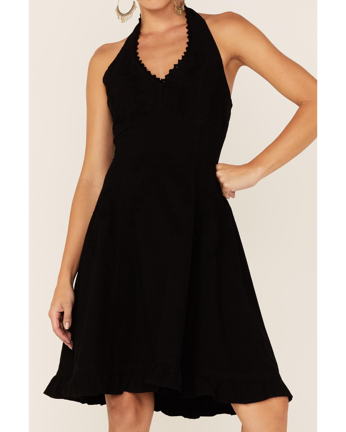 Scully Women's Peruvian Cotton Halter Top Cantina Mini Dress - Black