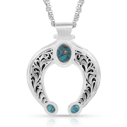 Montana Silversmiths Women's Romancing The Stone Squash Blossom Necklace Silver One Size