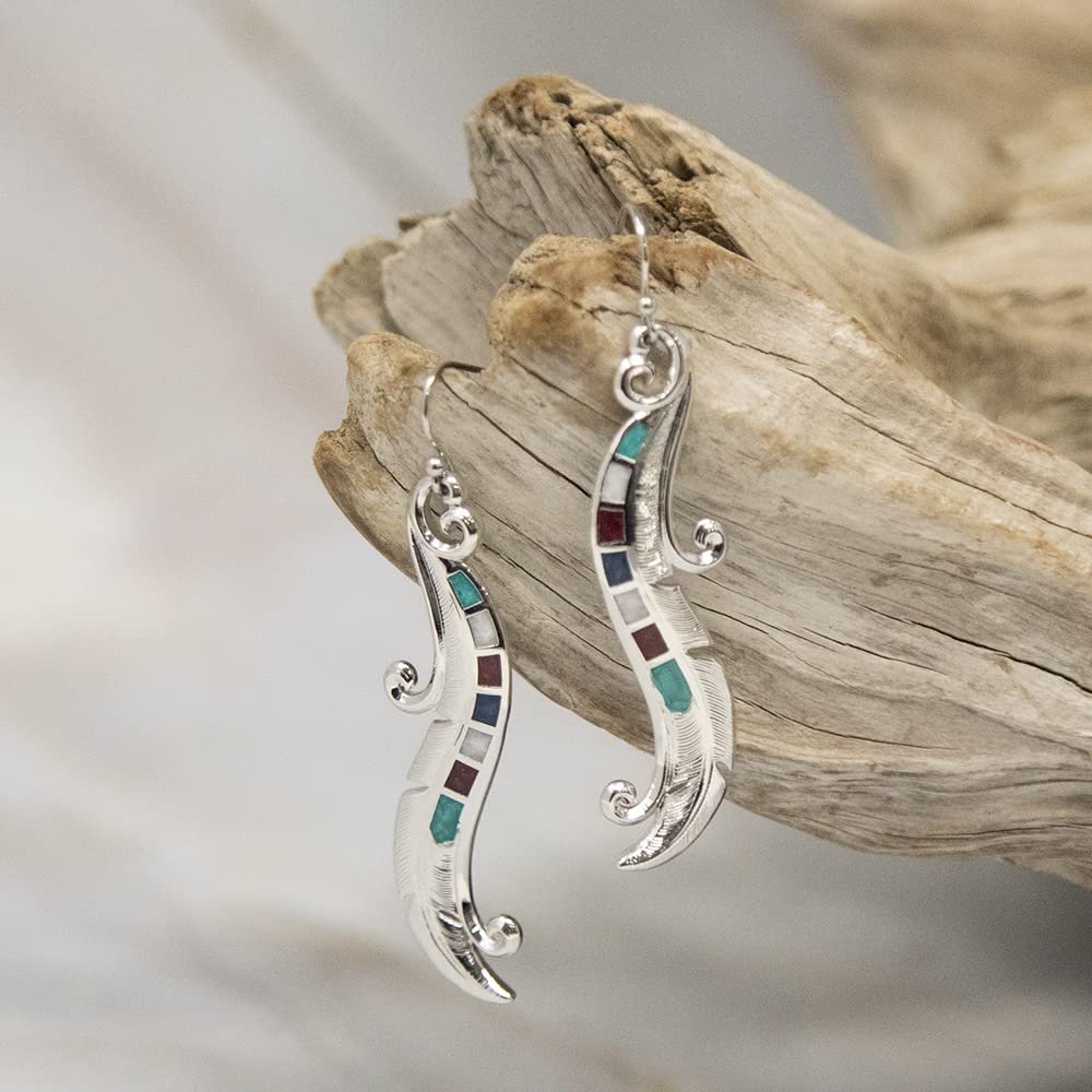 Montana Silversmiths Western Lifestyle Feather Earrings (Dreamweaver Feather)
