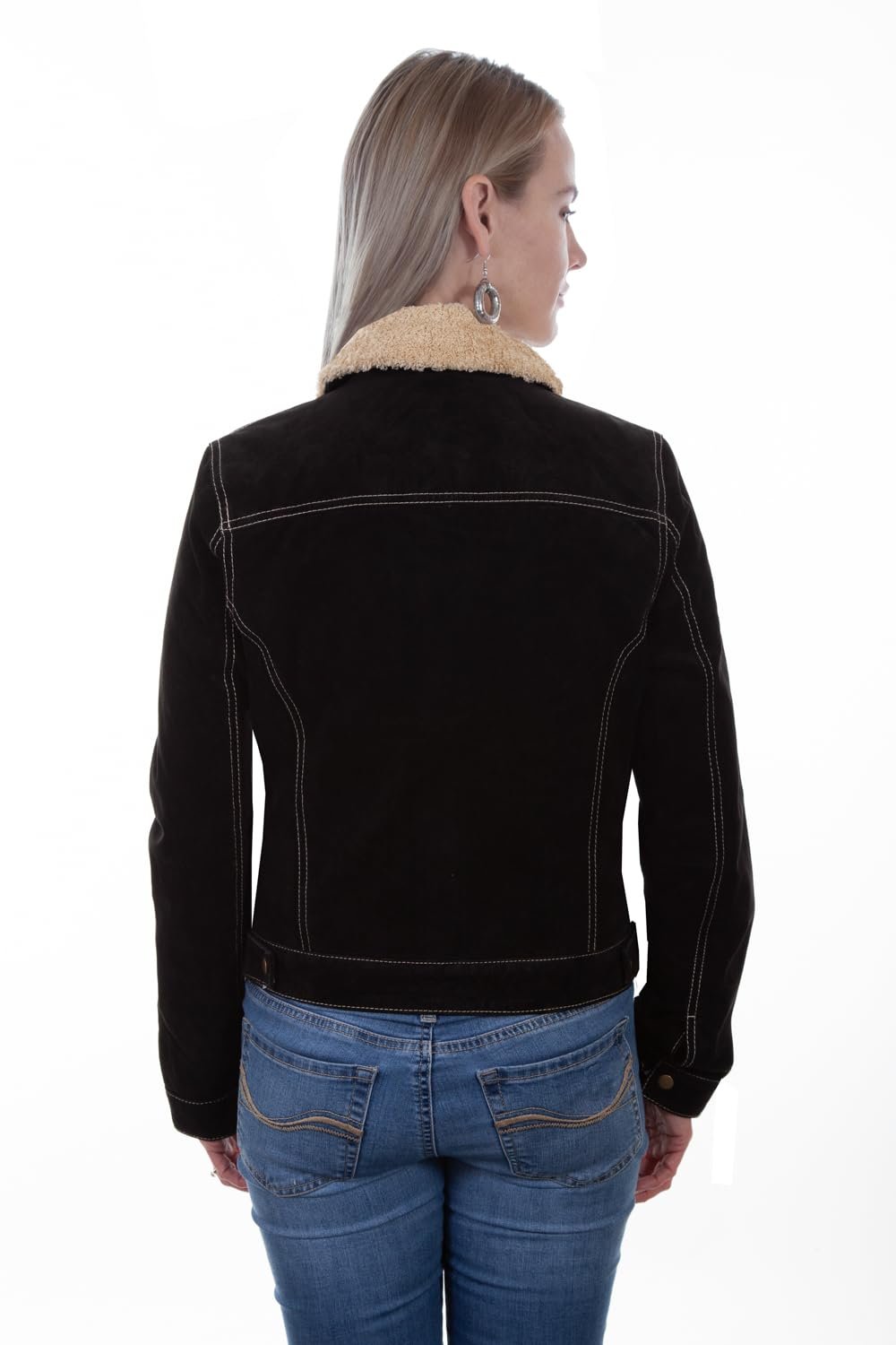 Scully Women's Faux Shearling Suede Leather Jacket - Black