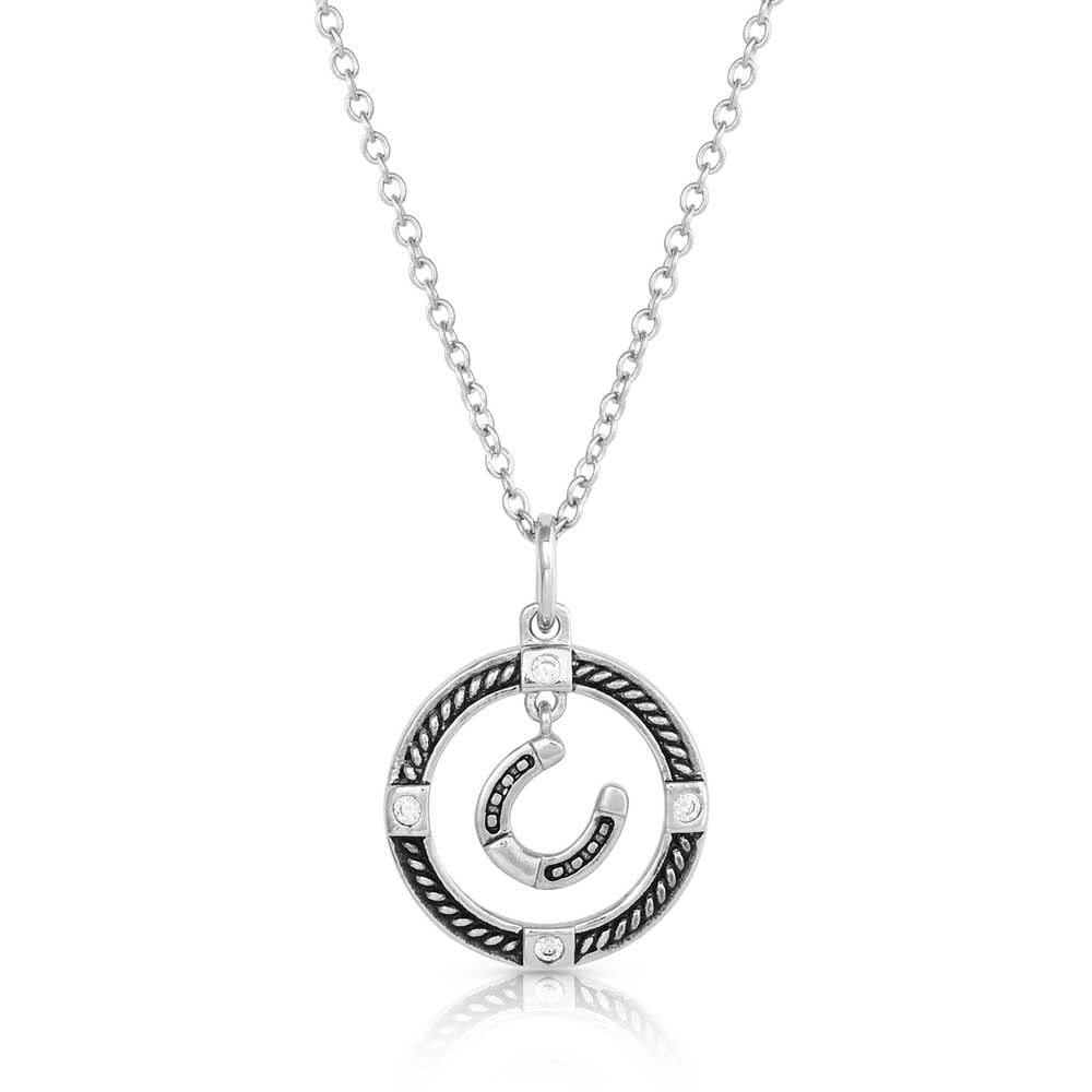 Montana Silversmiths Western Horseshoe Pendant Necklace (Luck of the Draw Horseshoe)