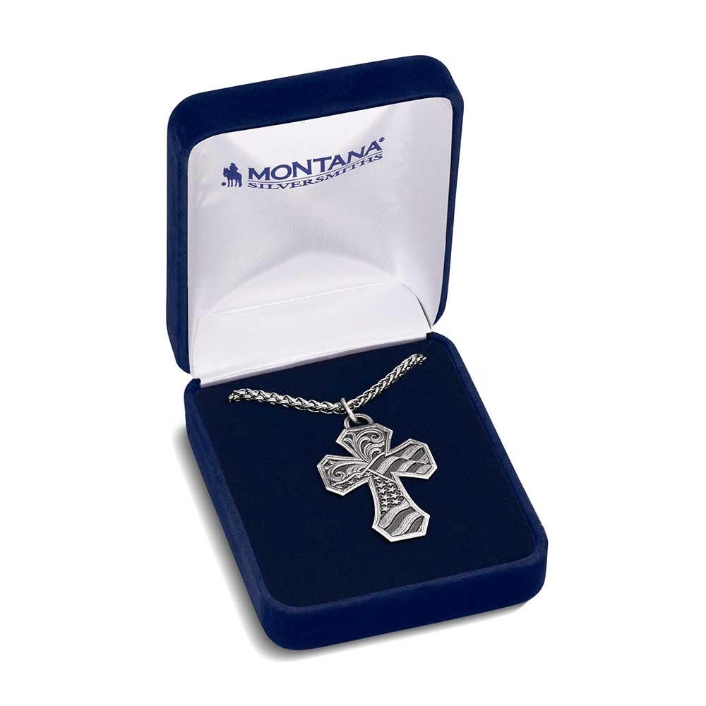 Montana Silversmiths American Made Tradition Cross Necklace