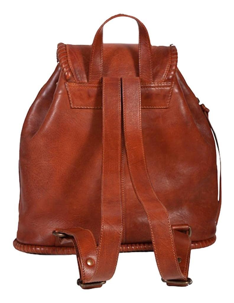 Scully Womens Brown Leather 14in Lacing Backpack