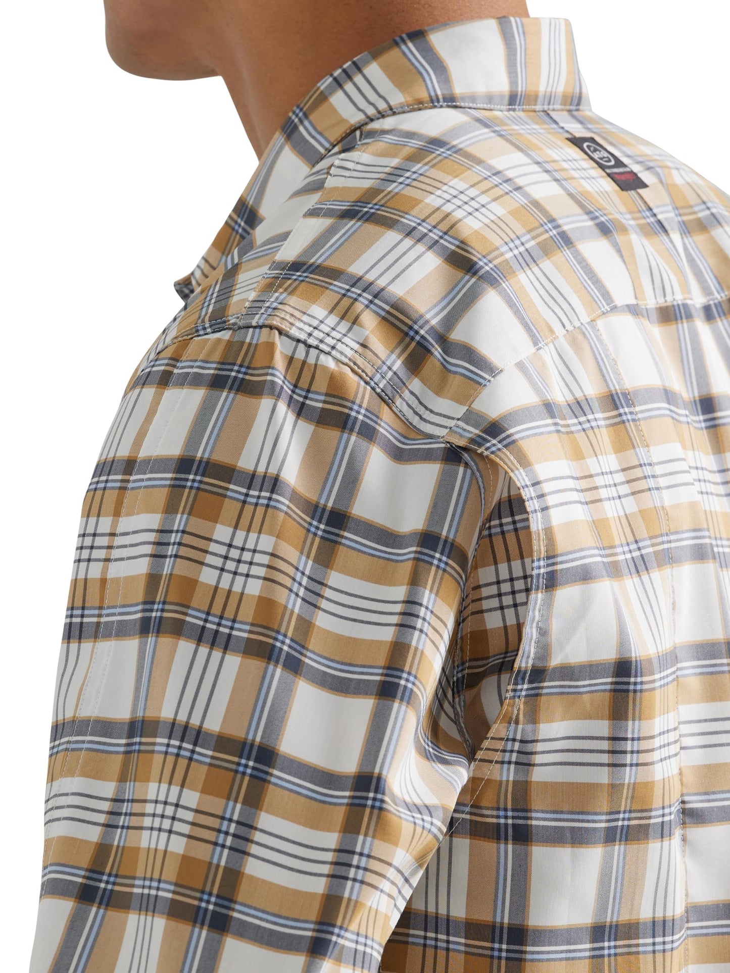 ATG by Wrangler Men's Long Sleeve Hike to Fish Shirt, Bistre Plaid