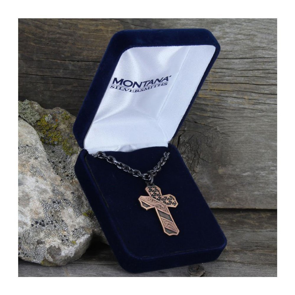 Montana Silversmiths Faded Glory Cross Necklace - NC3771BLB