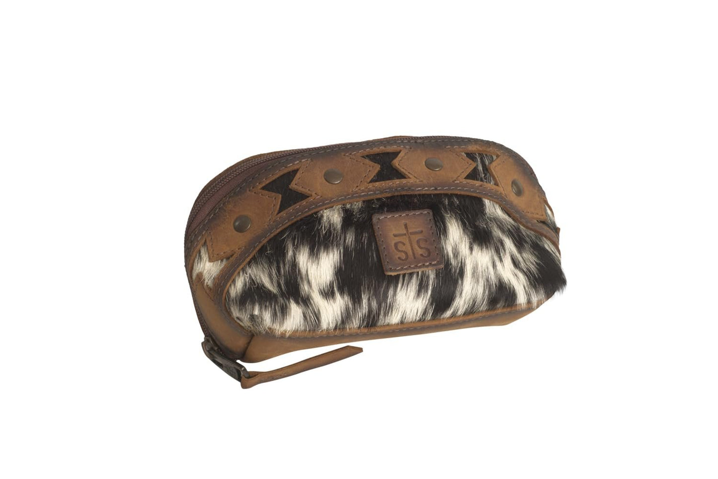 STS Ranchwear Roswell Cowhide Belle Makeup Pouch, Brown