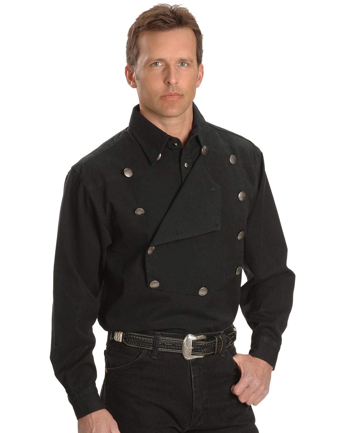 Scully Men's Rangewear Long Sleeve Bib Shirt - Black