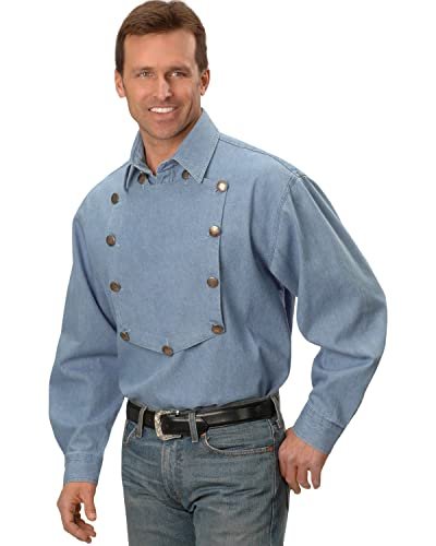 Scully Men's Rangewear Long Sleeve Bib Shirt - Blue