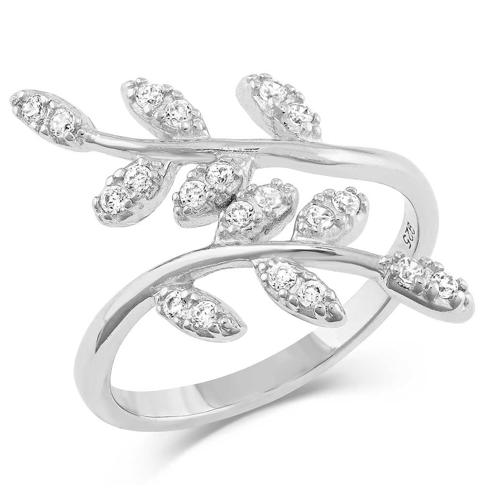 Montana Silversmiths Women's Sacred Forest Crystal Wrap Ring Silver One Size